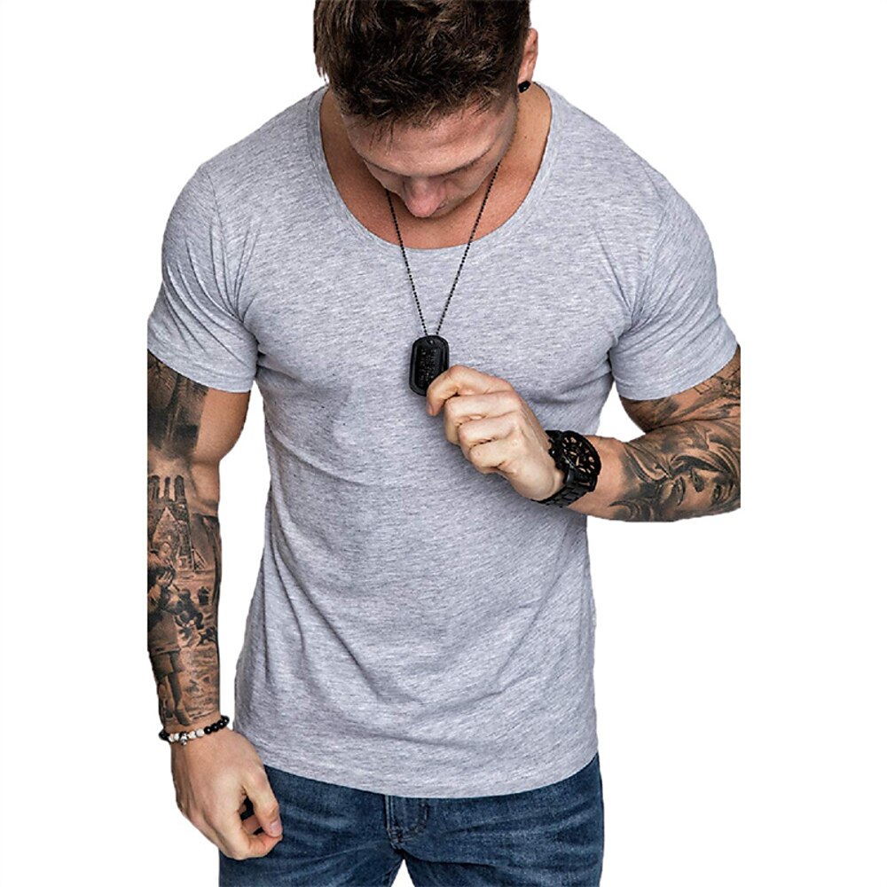 Herren T-Shirt Kurzarmshirt Kurzarm Rundhalsausschnitt Sommer Buchstabendruck Mode Designer Rein Urlaub Straße Ausgehen Weiß Schwarz Rot Top T-Shirt für Herren Lightinthebox