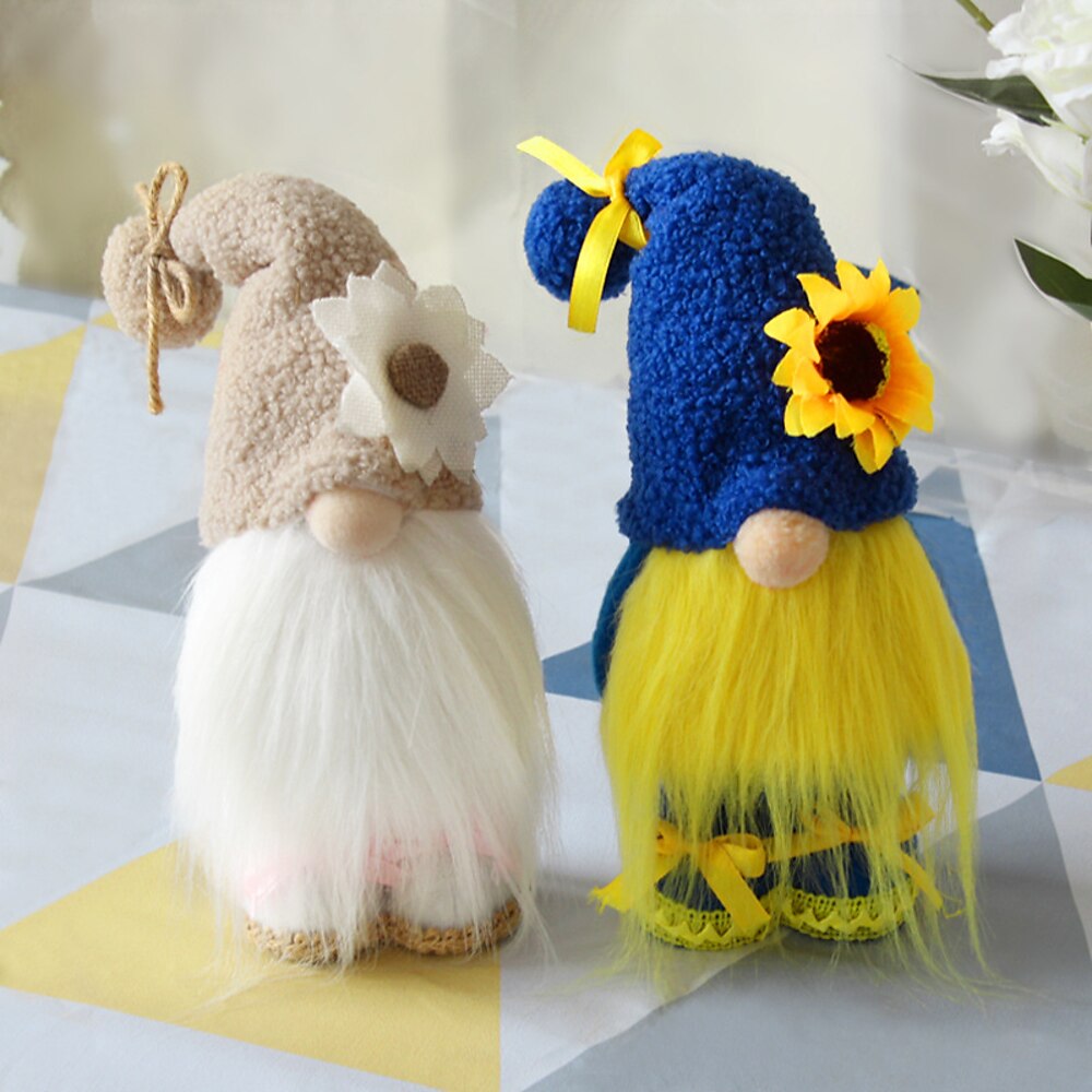 Bienentag-Zwerg-Geschenk-Dekoration Sonnenblumen-Puppendekorationen, Plüsch-Zwerg-Älterenfiguren ohne Gesicht mit großen Nasen Lightinthebox