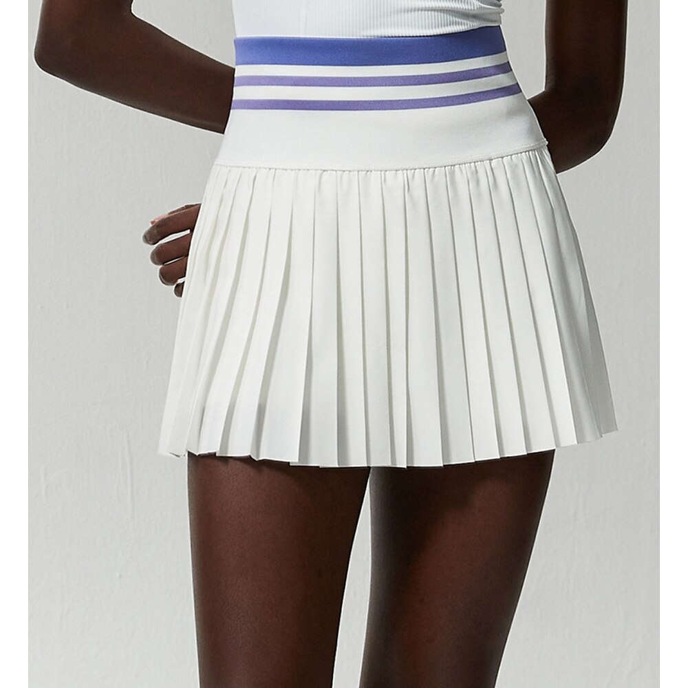 Tennis-Pickleball-Skort mit hoher Taille, 36,8 cm, mit integrierter Tasche, Shorties, Taille in Kontrastfarbe Lightinthebox