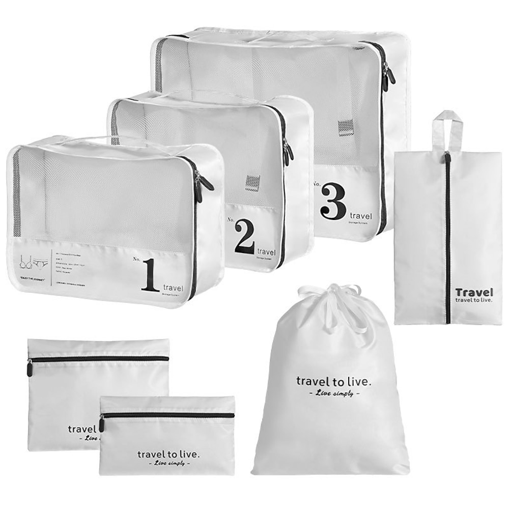 7-teiliges Kompressions-Packwürfel-Set für Reisen, Gepäck-Organizer, Aufbewahrungstaschen für Kleidung, Unterwäsche und Schuhe, tragbares Sortieren und Organisieren von Reisezubehör Lightinthebox