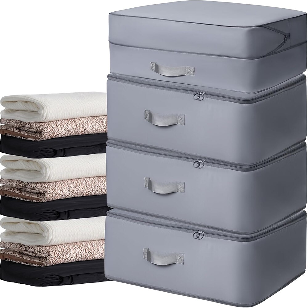 4er-Pack extrem platzsparende, selbstkomprimierende Organizer-Kompressionsbeutel zur Aufbewahrung, extrem platzsparende, selbstkomprimierende Organizer-Taschen, Pullover-Organizer für den Schrank, Aufbewahrungstasche für Kleidung Lightinthebox
