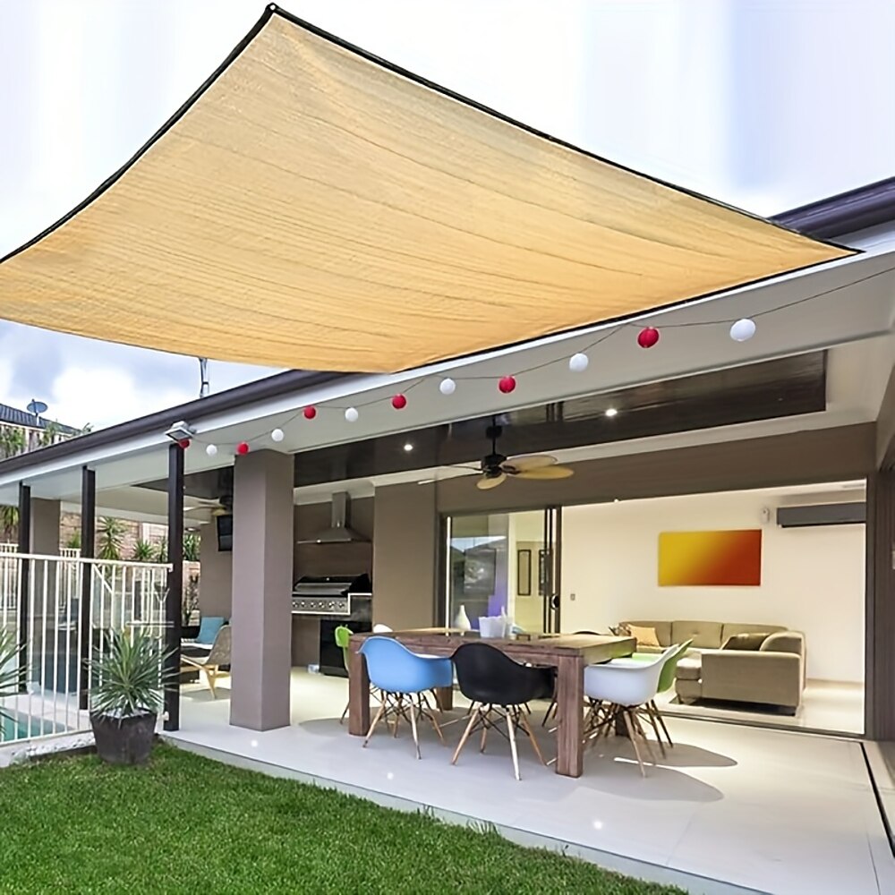 rv beige Sonnennetz Anti-Sonnennetz verschlüsselt Schattennetz Rand Haushalt Innenhof Balkon Auto Pflanzennetz geeignet für Pavillon Terrasse Deck Garten Veranda Terrasse Dach Solarium Lichtschutznetz Lightinthebox