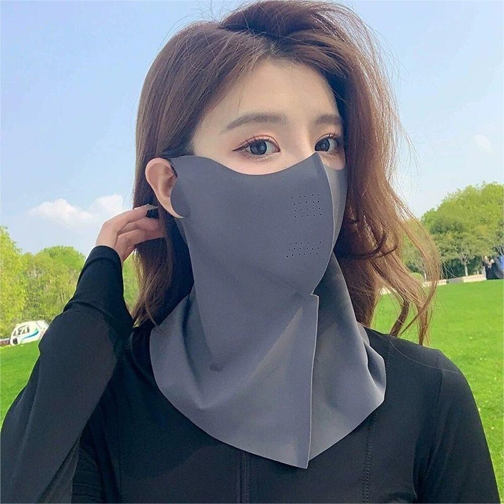 Sonnenschutzmaske für Frauen, nahtlose, atmungsaktive UV-Gesichtsabdeckung aus Eisseide mit 3D-Augenschutz, Vollgesichtsstaub Sonnenschutz für Outdoor-Wandern, Angeln Lightinthebox