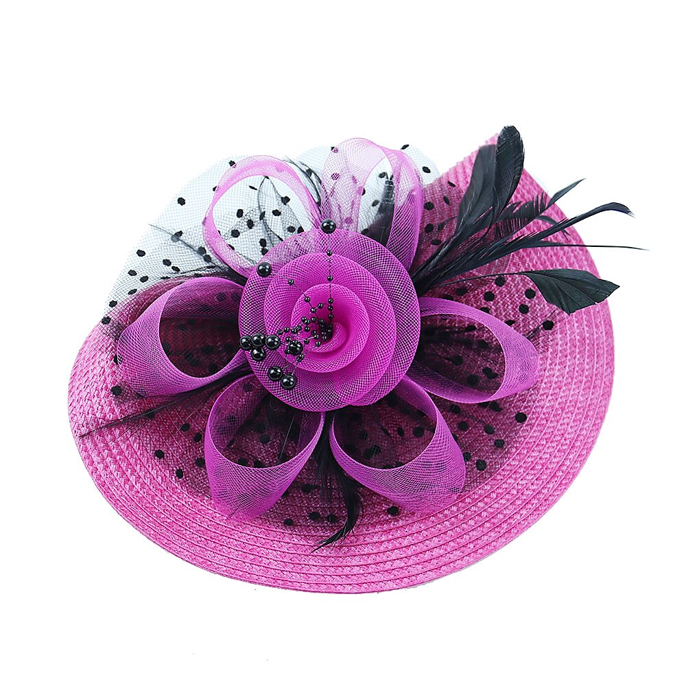 Fascinator Polyester Organza Fedora-Hut Schlapphut Schleierhut Hochzeit Teegesellschaft Kentucky Derby Pferderennen Cocktail Elegant Vintage Einfach Mit Feder Tupfen Kopfschmuck Kopfbedeckung Lightinthebox
