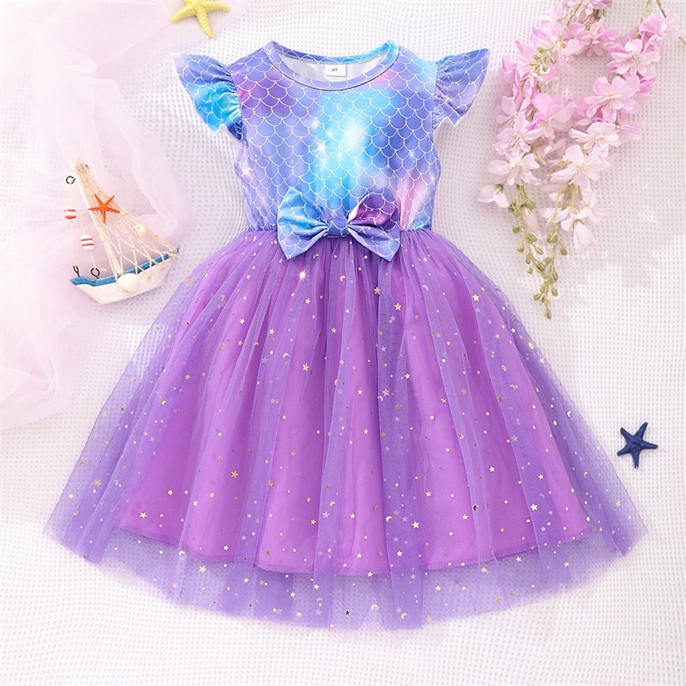 kinderkleidung Mädchen Kleid Einhorn Kurzarm Outdoor Casual Modisch bezaubernd Polyester Knielang Casual kleid A Linie Kleid Sommer 4 Jahre Hellrosa Weiß Rosa Lightinthebox