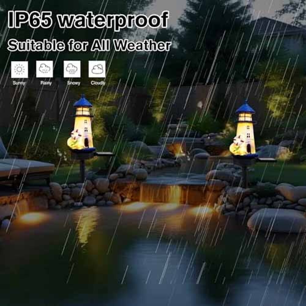 1 stück solarbetriebener Leuchtturm für den Außenbereich, wasserdicht, LED-Erdstecker, Licht für Hof, Garten, Rasen, Park, Weg, Strand, Festival, Party, Hochzeit, Dekoration Lightinthebox