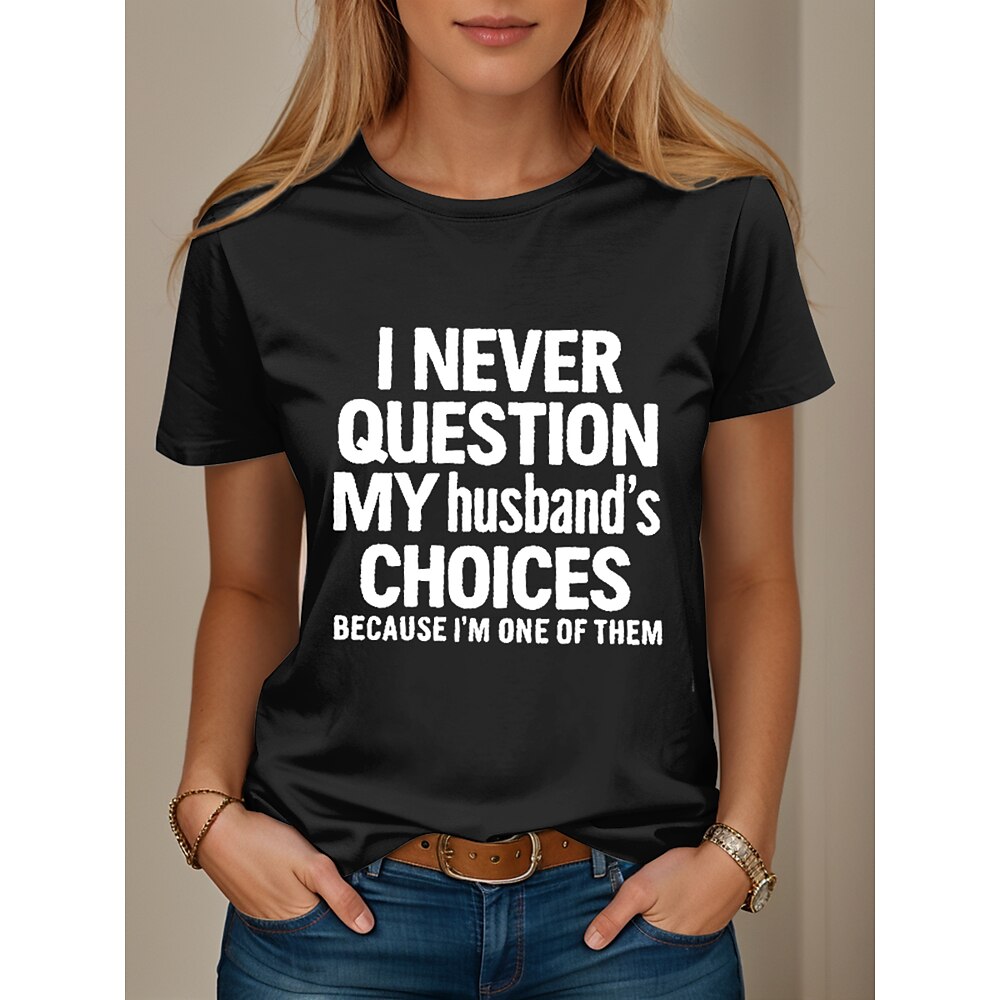 Damen T Shirt Grafik Buchstabe Stilvoll Lässig Kurzarm Rundhals Normale Oberteile Täglich Wochenende Druck Schwarz Rosa Grün Sommer Frühling Lightinthebox