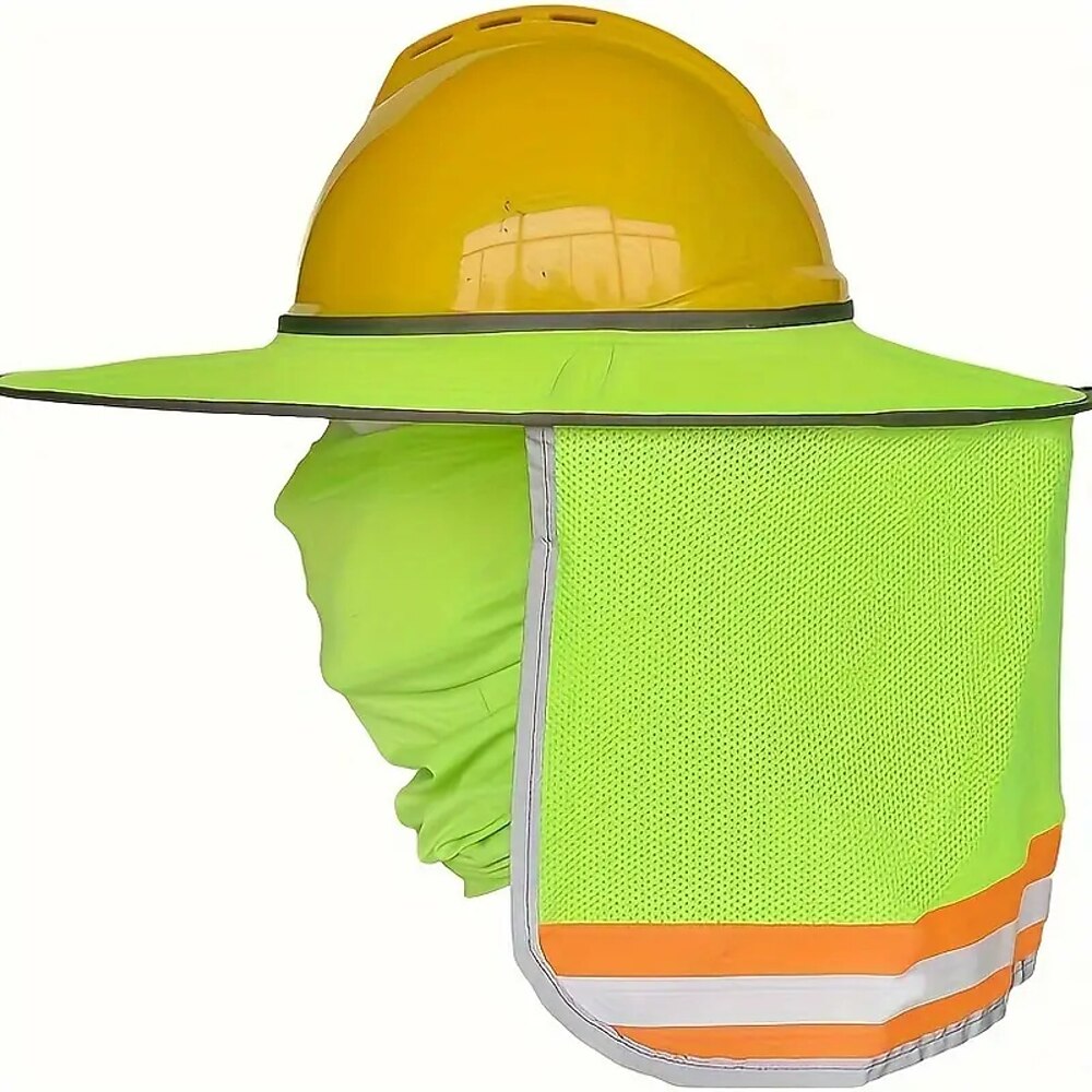 2-teiliges Set aus reflektierendem Sonnenhut und Halsanzug, gut sichtbarer, durchgehender Netzstoff, Nackenschutz aus Polyester mit Stirnband und Maske, handgewaschene Outdoor-Ausrüstung Lightinthebox