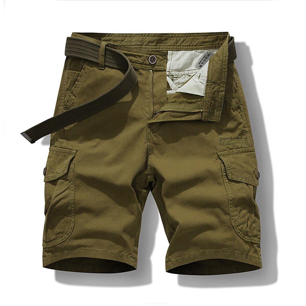 Herren Cargo-Shorts Shorts Sommershorts Mehrere Taschen Button-Down Klappentasche Einfach Komfort tragbar Knielang Outdoor Sport Täglich Mode Lässig Schwarz Blau Lightinthebox