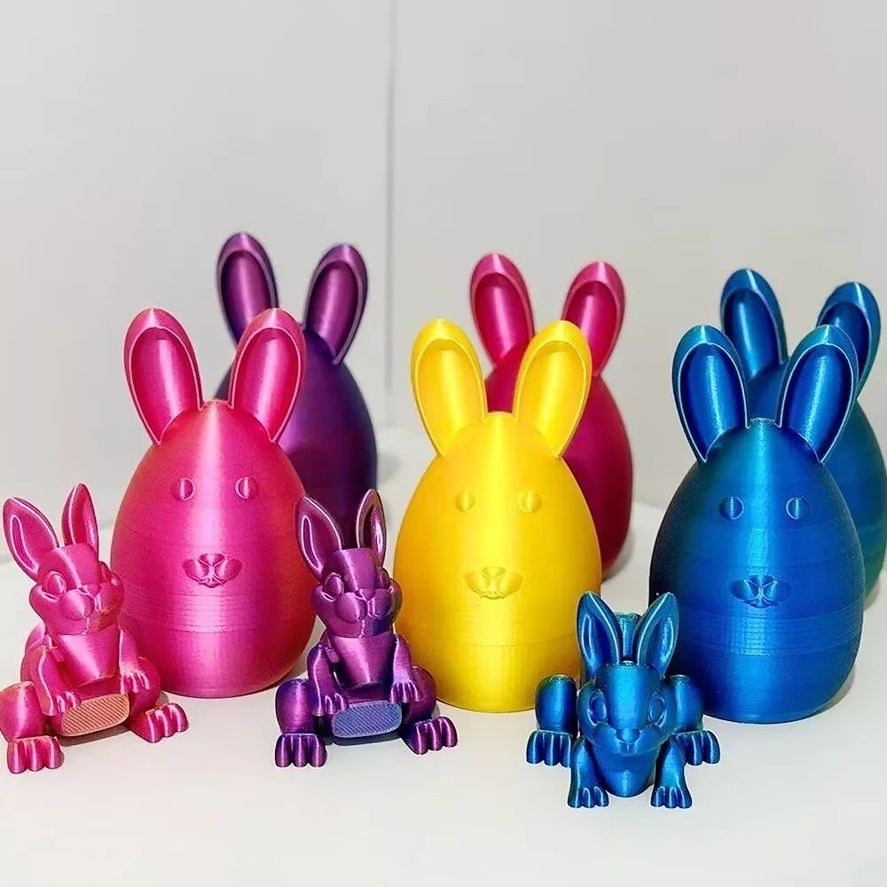 Ostern 3D-gedrucktes Hasenei, Mystery Crystal Hasenei Fidget Spielzeug Überraschung, Ostereier artikulierte Kristallhaseneier mit Hase darin Lightinthebox