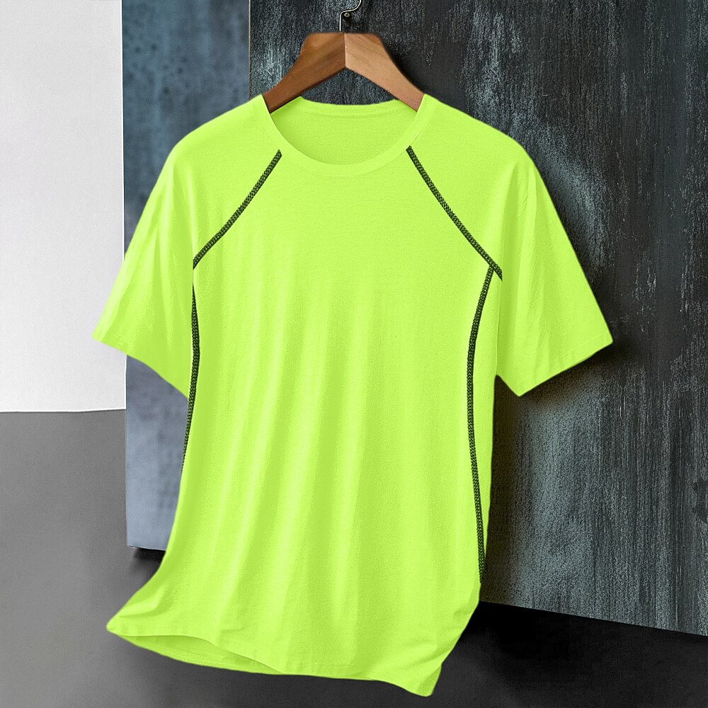 Herren T Shirt Muskelshirt Feuchtigkeitsableitende Hemden Kurzarm Rundhalsausschnitt Sommer Einfach Sport Leicht Sportlich Sportlich Fitness Fitnessstudios Schwarz-rot Weiß Schwarz Top T-Shirt für Lightinthebox