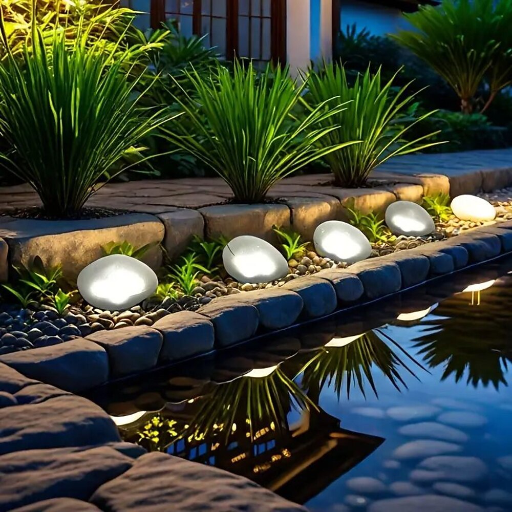 LED Outdoor Solar Bodenleuchten Kieselsteinlicht Gartenrasen Solar Rasenlicht Hof Park Pathway Teichseite Landschaft wasserdichte Dekoration 1pc Lightinthebox