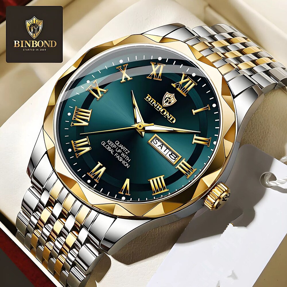 Binbond Luxus Herrenuhr Quarz wasserdicht leuchtend Datum Chronograph Leder Herren Armbanduhr Militär Sport Herrenuhren B6367 Lightinthebox