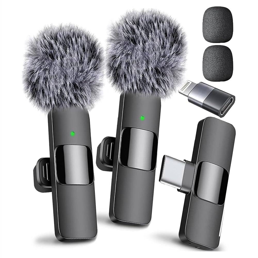Mini-Mikrofon, kabelloses Mikrofon für iPhone, iPad, Android, Lavalier-Mikrofon für Videoaufnahmen mit USB-C Beleuchtung Lightinthebox