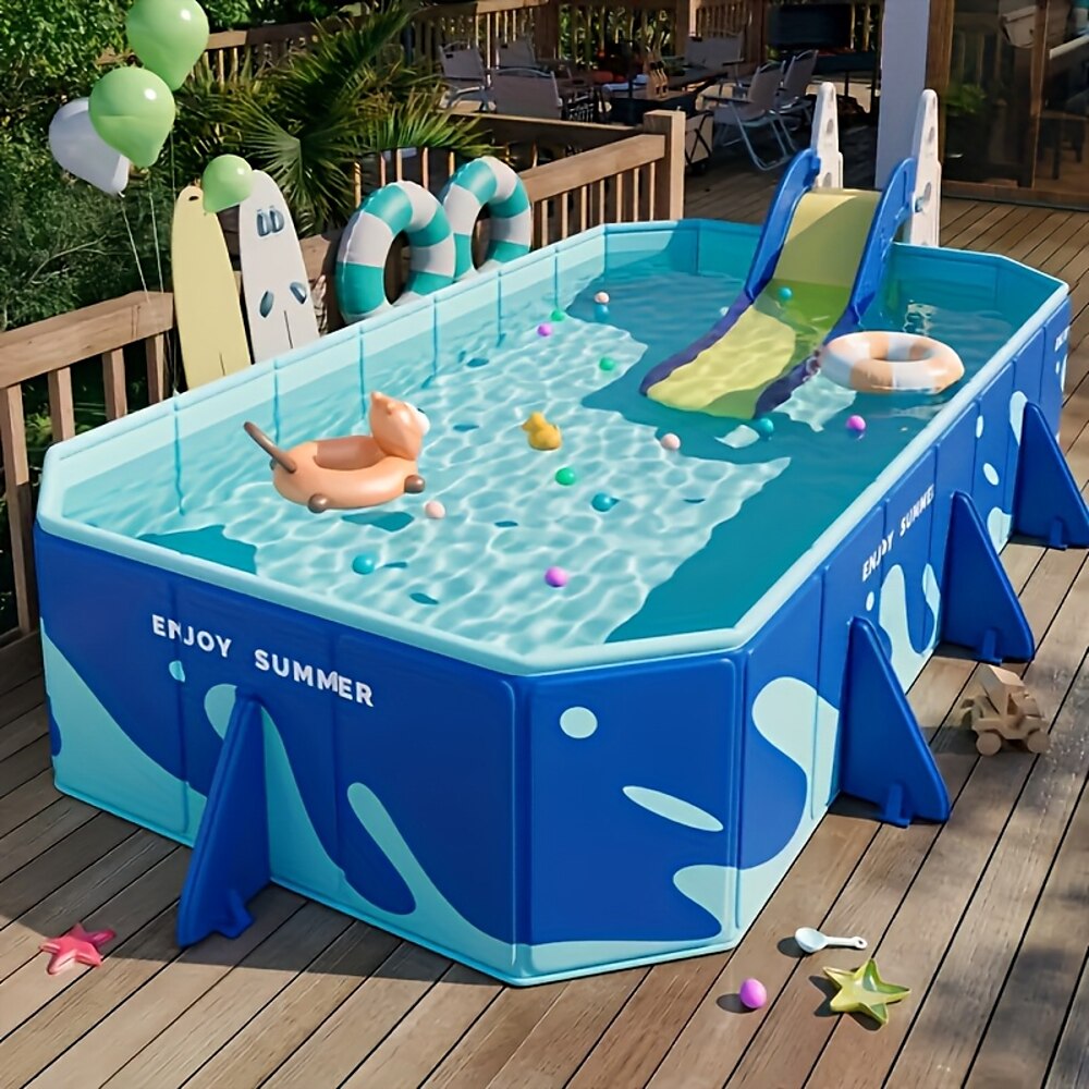 langlebiges, faltbares, aufblasbares Schwimmbecken in rechteckiger Form, PVC-Material, mehrere Komponenten für Familienspaß Lightinthebox