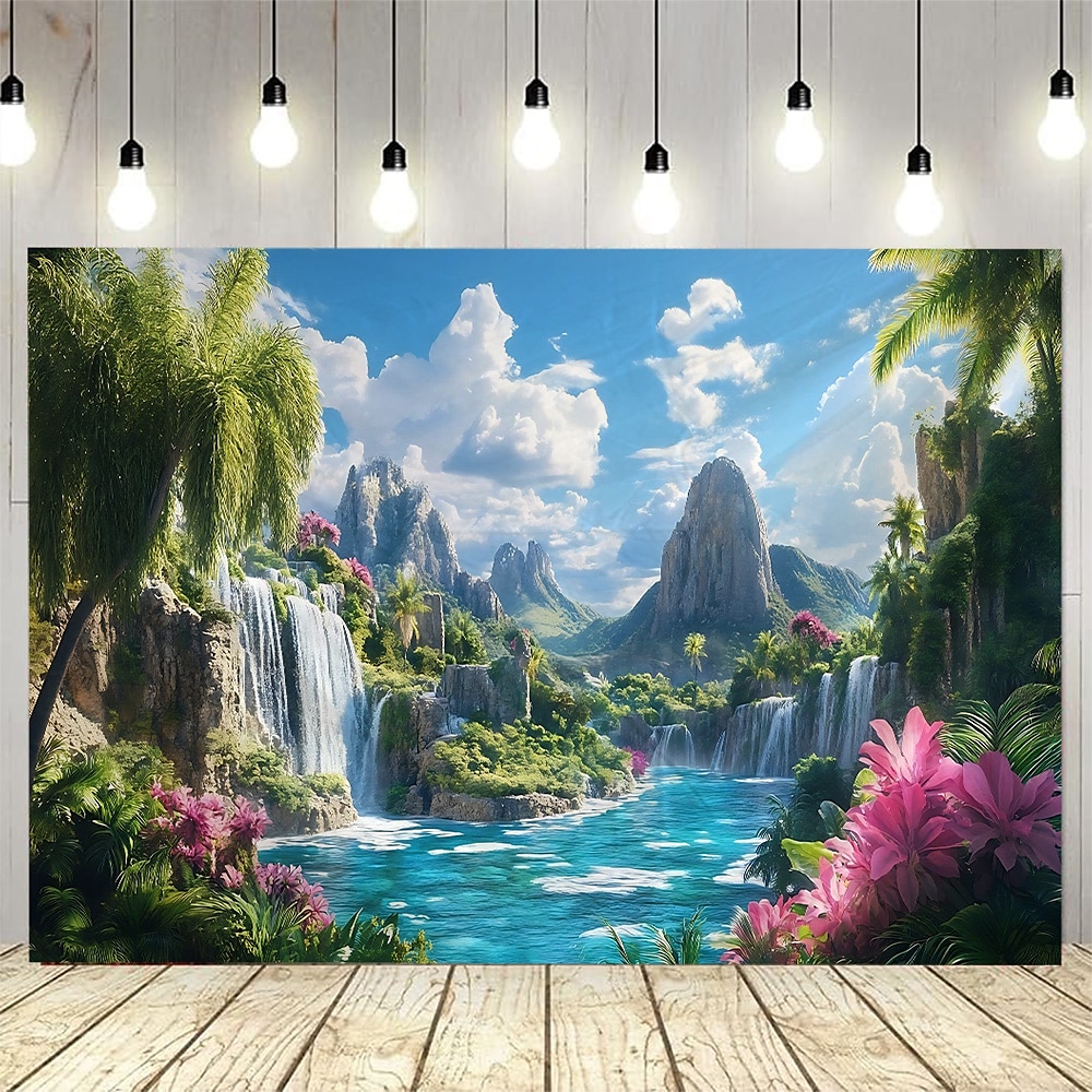 eine natürliche Pflanzen hohe Berge und Seen Landschaft Wandteppich Kunst große Wandteppich Wandbild Dekor Fotografie Hintergrund Decke Vorhang Haus Schlafzimmer Wohnzimmer Dekoration Lightinthebox