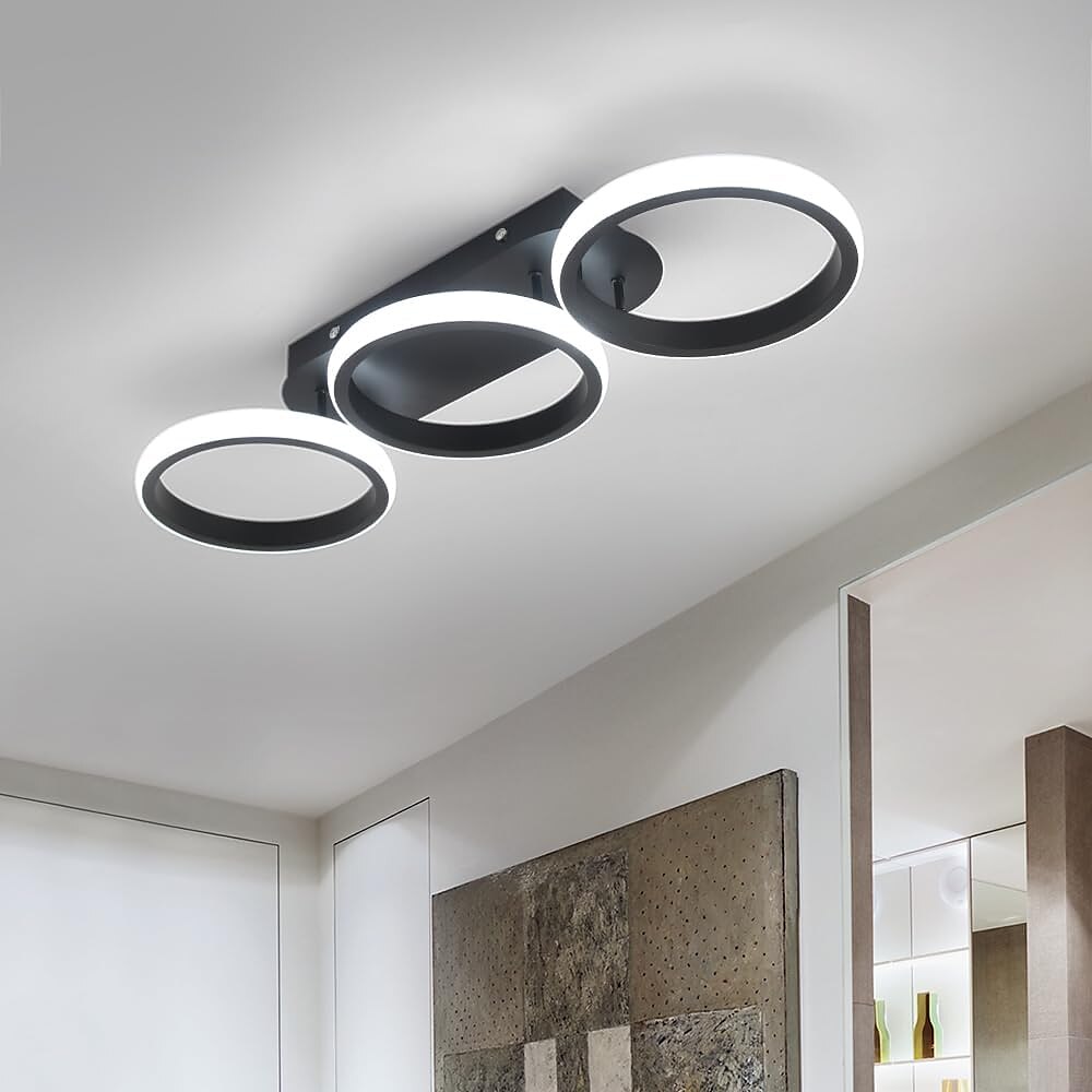 Moderne LED-Deckenleuchte mit 3 Köpfen, quadratisch, rund, eingebettete Deckenleuchte, 30 W, dreifarbige Deckenleuchte, Flurleuchte, geeignet für Schlafzimmer, Wohnzimmer, Küche, Bürobeleuchtung Lightinthebox