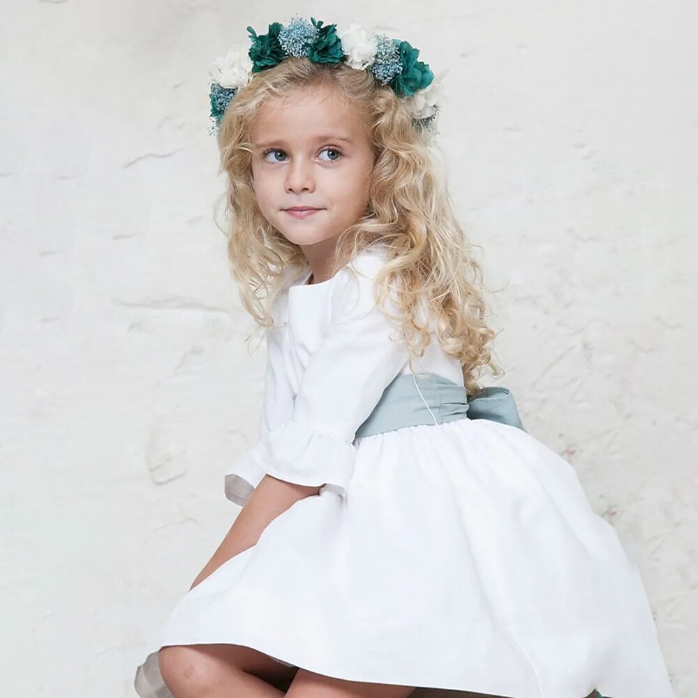 Ballkleid Knielang Blumenmädchenkleid Quinceañera Gefrorene Elsa Mädchen Süßes Ballkleid Tüll mit Gerafft Königlicher Stil Tutu Fit 3-16 Jahre Lightinthebox