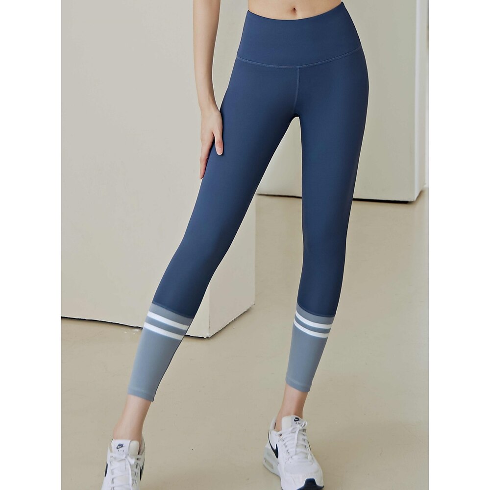 Damen Yogahose Yoga-Leggings Hohe Taille Yoga Fitnesstraining Pilates Strumpfhosen Königsblau Purpur Spandex Sport Sportkleidung Dehnbar Schlank Lightinthebox