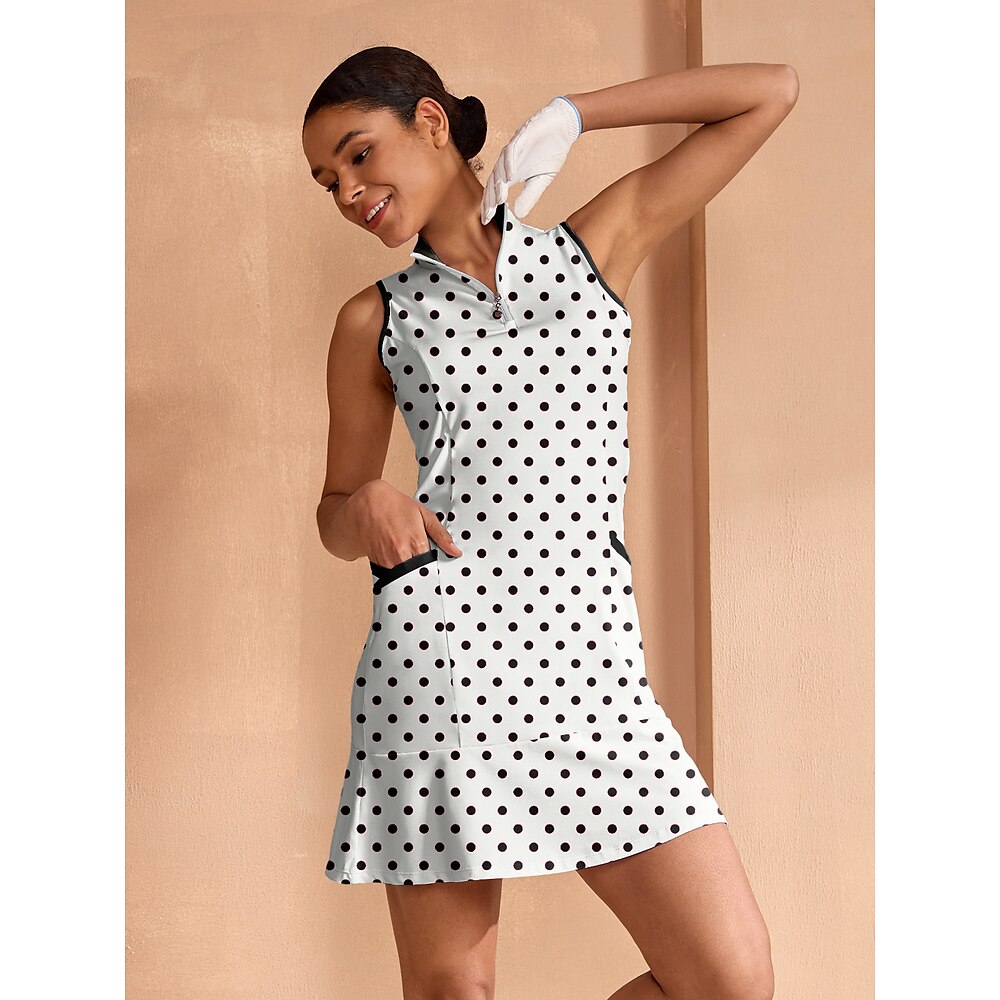 Damen Golfkleid Weiß Ärmellos Kleid Damen-Golfkleidung, Kleidung, Outfits, Kleidung Lightinthebox