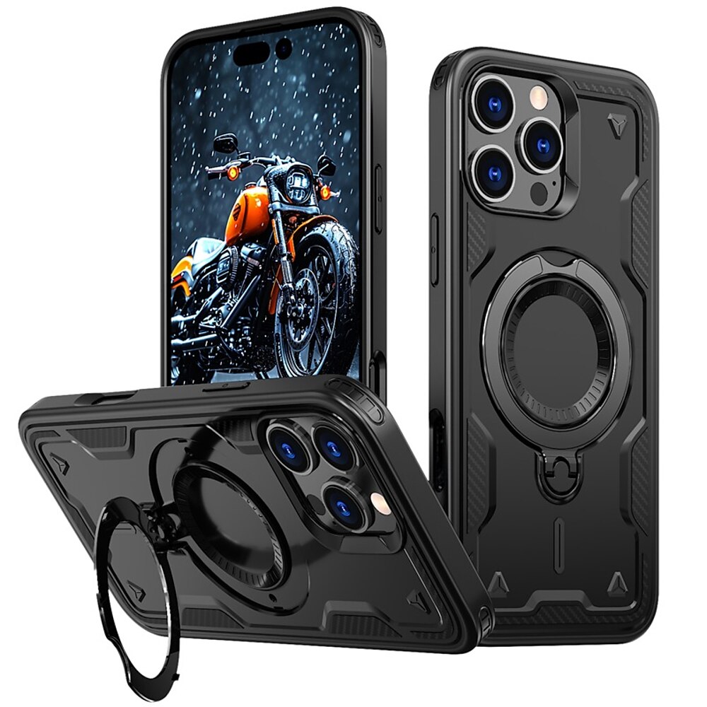 Handy Hülle Handyhüllen Für iPhone 16 Pro Max Plus iPhone 15 Pro Max Plus iPhone 14 13 12 Pro Max Plus Rückseite Mit Ständer Magnetisch Unterstützt kabelloses Laden Retro TPU PC Lightinthebox