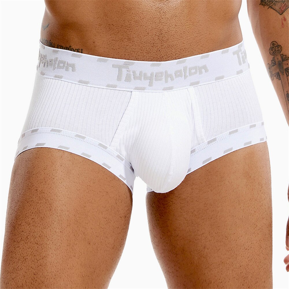 Herren 1 Stück Boxershorts Patchwork Polyester Atmungsaktiv Weich Bequem Farbblock Zitate Sprüche Mittlere Hüfthöhe Schwarz Weiß Lightinthebox