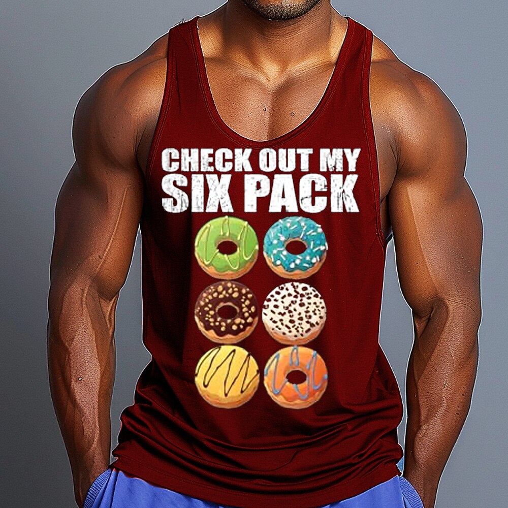 Herren Lustiger Slang Weste Ärmellos T-Shirt 3D-Druck Rundhalsausschnitt Hemd Sport Mode Täglich Fitnessstudio Wandern Rote Blau Grün Sommer Frühling Bekleidung S M L XL XXL XXXL Lightinthebox