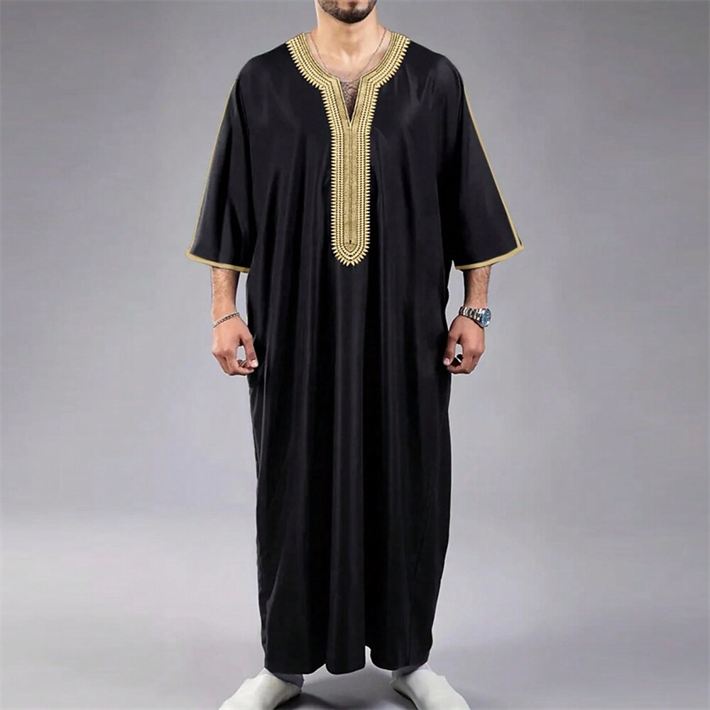 Herren Freizeitkleidung Nachthemd Grafikdrucke Stilvoll Komfort Kimono-Morgenmäntel Heim Täglich Polyester Atmungsaktiv Langarm Frühling Schwarz Weiß Lightinthebox
