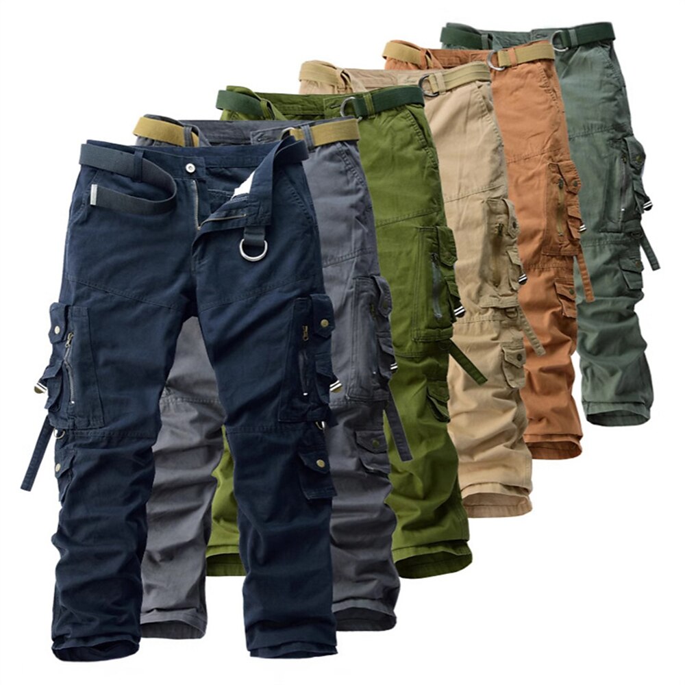 Herren Cargo-Hosen Hose Knöpfe Mehrere Taschen Einfach Schnelltrocknend tragbar Volle Länge Outdoor Täglich Campen und Wandern Mode Klassisch Schwarz Gelb Lightinthebox
