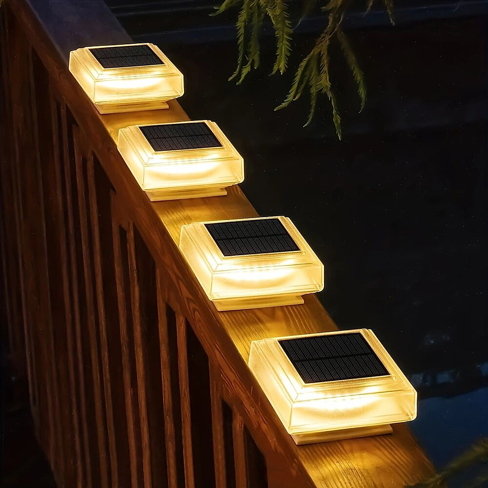 1 Stück LED-Solar-Außenleuchten, Bodenleuchten, Terrassenleuchte, 30 LEDs, Solar-Pfostenleuchte für Holzpfosten, Treppen, Gehwege, Garten, Innenhof, wasserdichte Außenbeleuchtung, Dekoration Lightinthebox