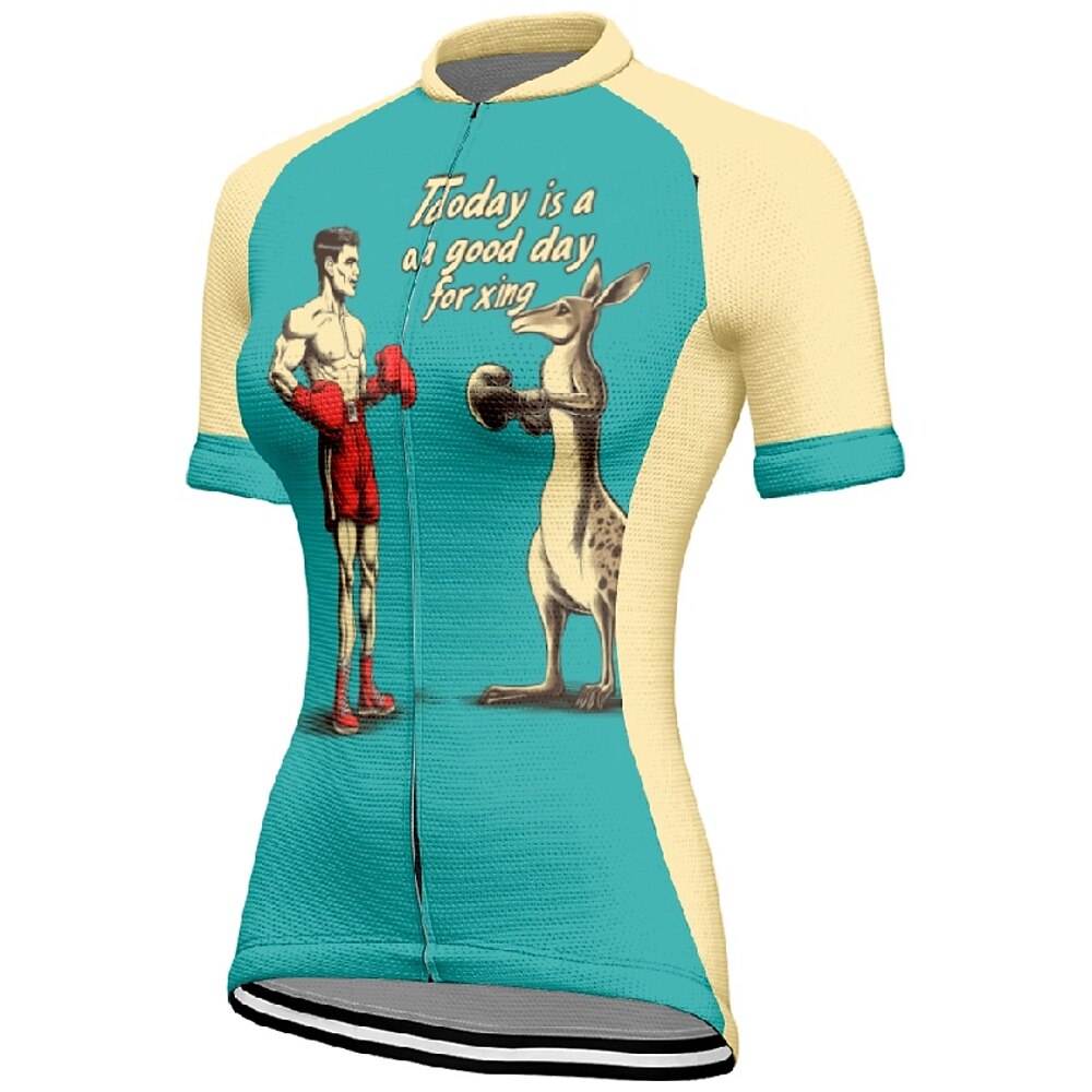 Damen Radtrikot Kurzarm Fahhrad T-Shirt Trikot mit 3 Gesäßtaschen Mountainbike MTB Atmungsaktiv Schnelltrocknend Anatomisches Design Feuchtigkeitsableitend Rosa Blau Grafik Graffiti Sport Bekleidung Lightinthebox