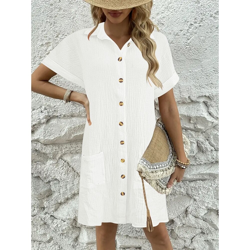 Damen Minikleid Shiftkleid Lässig Outdoor Normale Passform Grafik Ärmellos V Ausschnitt Schwarz Weiß Himmelblau Sommer Lightinthebox