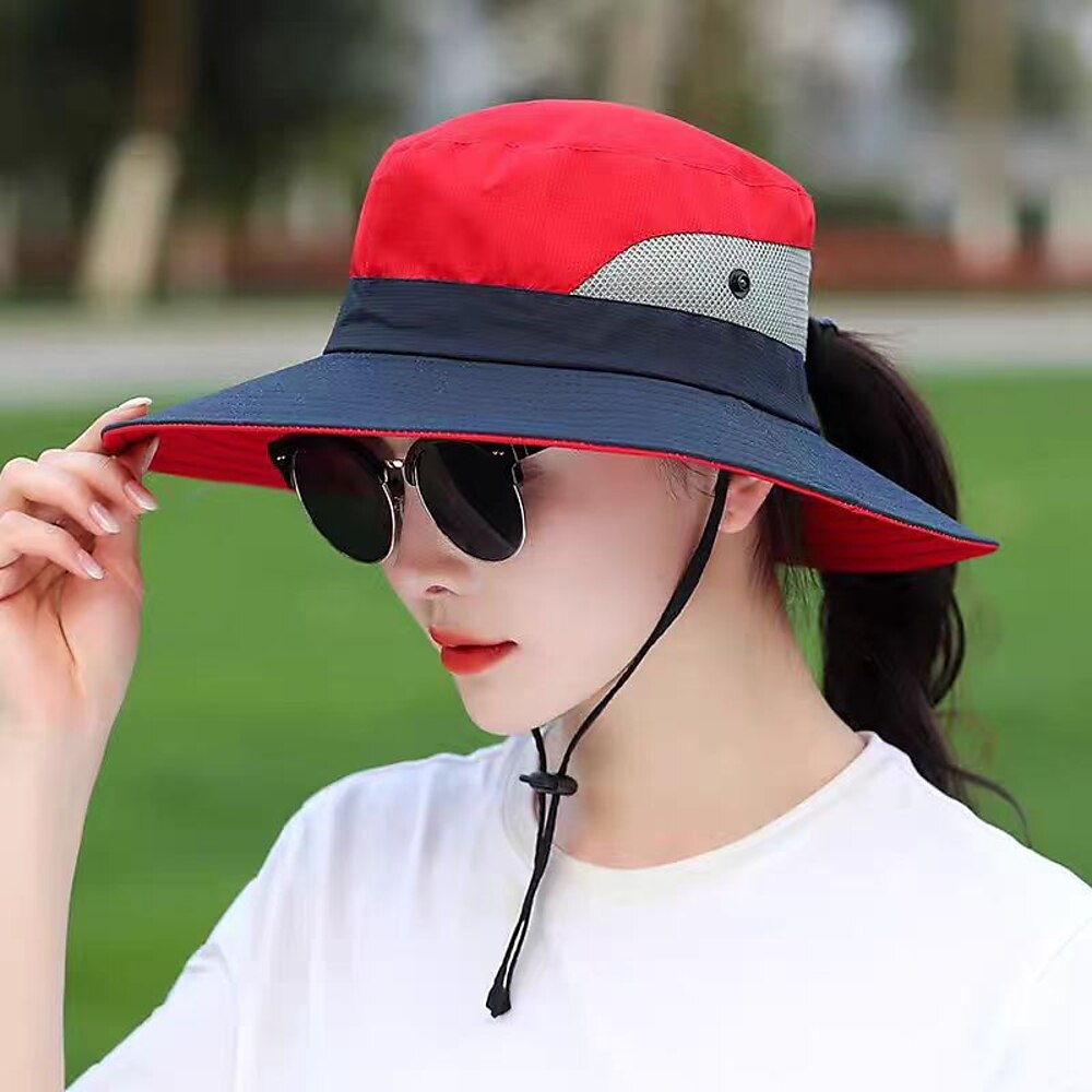 Sommer-Sonnenhut für Damen, UV-Schutz, breite Krempe, für Reisen, Wandern, Angeln, modische Outdoor-Kappe Lightinthebox