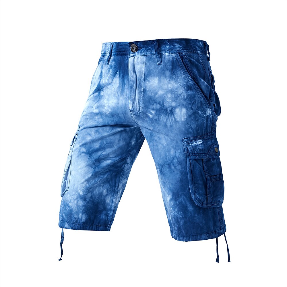 Herren Cargo-Shorts Camping-Shorts Shorts mit Camouflage-Muster Wander-Shorts Mehrere Taschen Gerader Schnitt Batik Tarnung Feuchtigkeitsableitend tragbar Knielang Outdoor Lässig Täglich Mode Lightinthebox