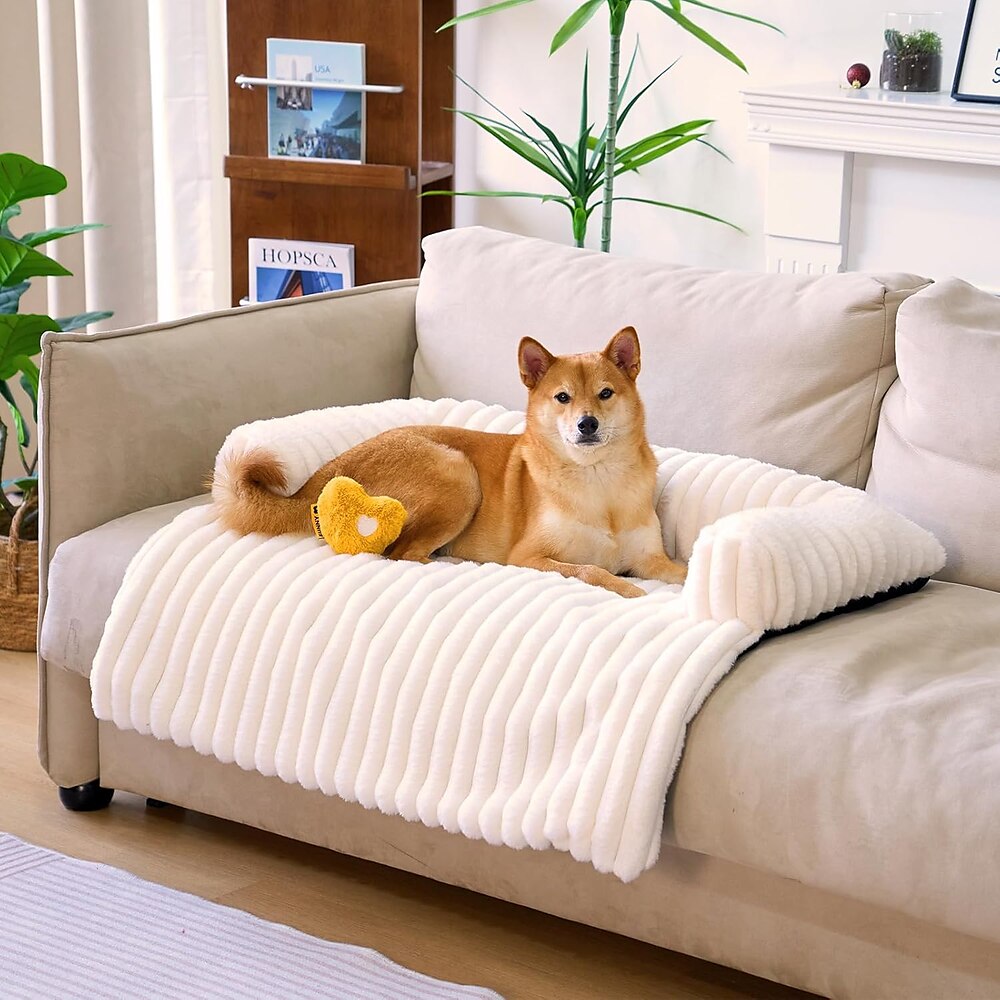 Haustier-Couchbezug für Sofa, beruhigendes Hundebett für Couch, flauschige Plüsch-Hundecouchmatte als Möbelschutz für große, mittelgroße und kleine Hunde und Katzen Lightinthebox