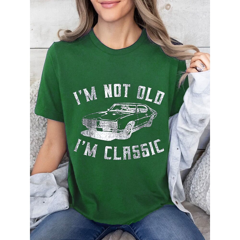 Muttertag Damen T Shirt Grafik Buchstabe Stilvoll Lässig Kurzarm Rundhals Normale Oberteile Täglich Wochenende Druck Schwarz Marineblau Grün Sommer Frühling Lightinthebox