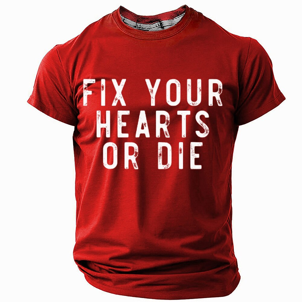 Herren Lustiger Slang T Shirt Kurzarm T-Shirt 3D-Druck Rundhalsausschnitt Hemd Mode Täglich Straße Täglich Schwarz Rote Blau Sommer Frühling Bekleidung S M L XL XXL XXXL Lightinthebox