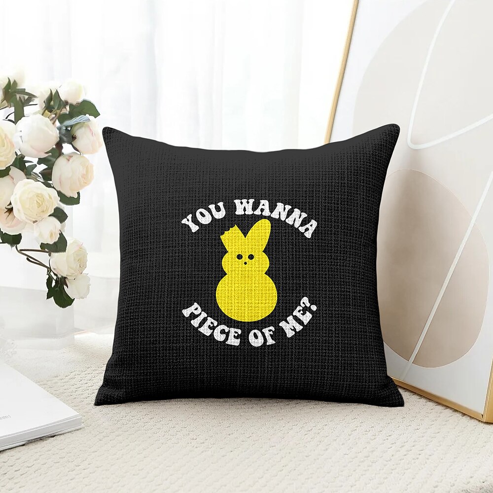 Oster Lustiger Hase Dekorative Kissenbezug 1PC Weicher quadratischer Sofakissenbezug für Schlafzimmer Wohnzimmer Sofa Stuhl Schwarz Grün Lightinthebox