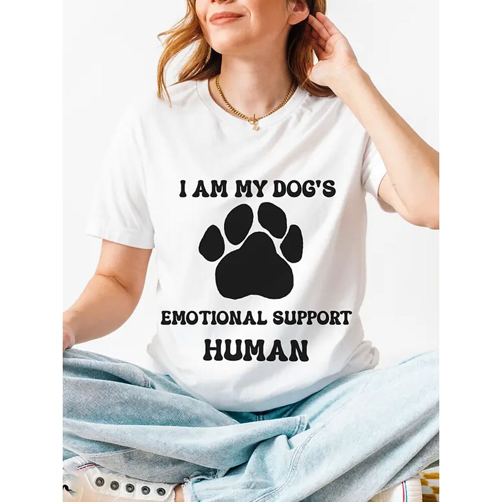 Damen T Shirt Grafik Buchstabe Stilvoll Lässig Kurzarm Rundhals Normale Oberteile Täglich Wochenende Druck Weiß Sommer Frühling Lightinthebox
