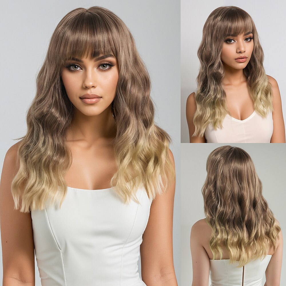 Synthetische Perücken Lose Locken Wogende Wellen Stufenschnitt Tiefer Scheitel Maschinell hergestellt Perücke 20 Zoll A1 Synthetische Haare Damen Mittelscheitel Klassisch Hervorgehobenes Lightinthebox