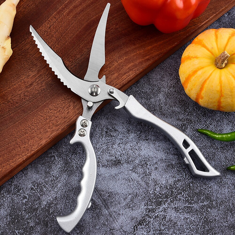 robuste Knochenschere aus Edelstahl, Küchenschere zum Schneiden von Huhn, Geflügel, Fleisch, scharfe Mehrzweck-Lebensmittelschere für die Hausmannskost Lightinthebox