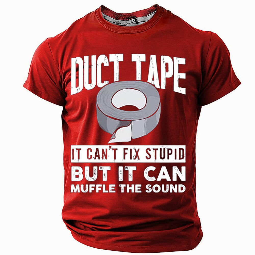 Herren Lustiger Slang T Shirt Kurzarm T-Shirt 3D-Druck Rundhalsausschnitt Hemd Mode Täglich Straße Täglich Schwarz Rote Blau Sommer Frühling Bekleidung S M L XL XXL XXXL Lightinthebox