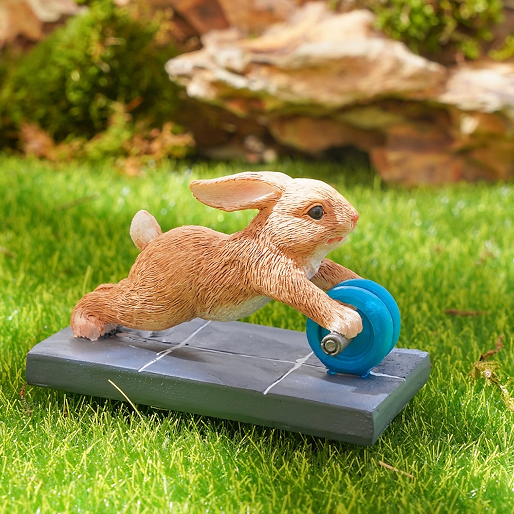 Bunte Osterhasen-Fitnessfiguren, Harzminiaturen für die Gartengestaltung, Topfpflanzendekorationen, Mikrolandschaftsornamente, Deko-Accessoires für die Osterfeiertage Lightinthebox