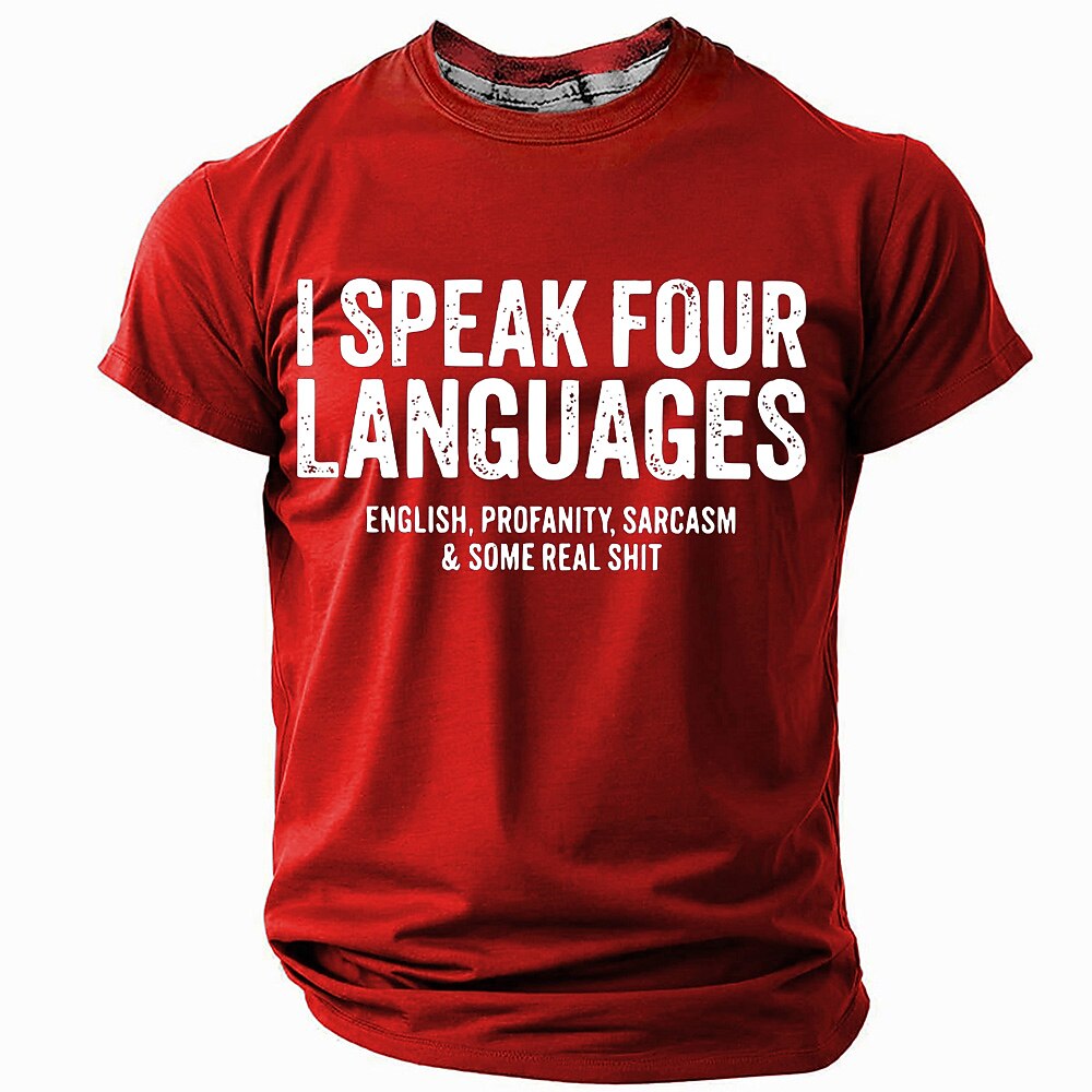 Herren Lustiger Slang T Shirt Kurzarm T-Shirt 3D-Druck Rundhalsausschnitt Hemd Mode Täglich Straße Täglich Schwarz Rote Blau Sommer Frühling Bekleidung S M L XL XXL XXXL Lightinthebox