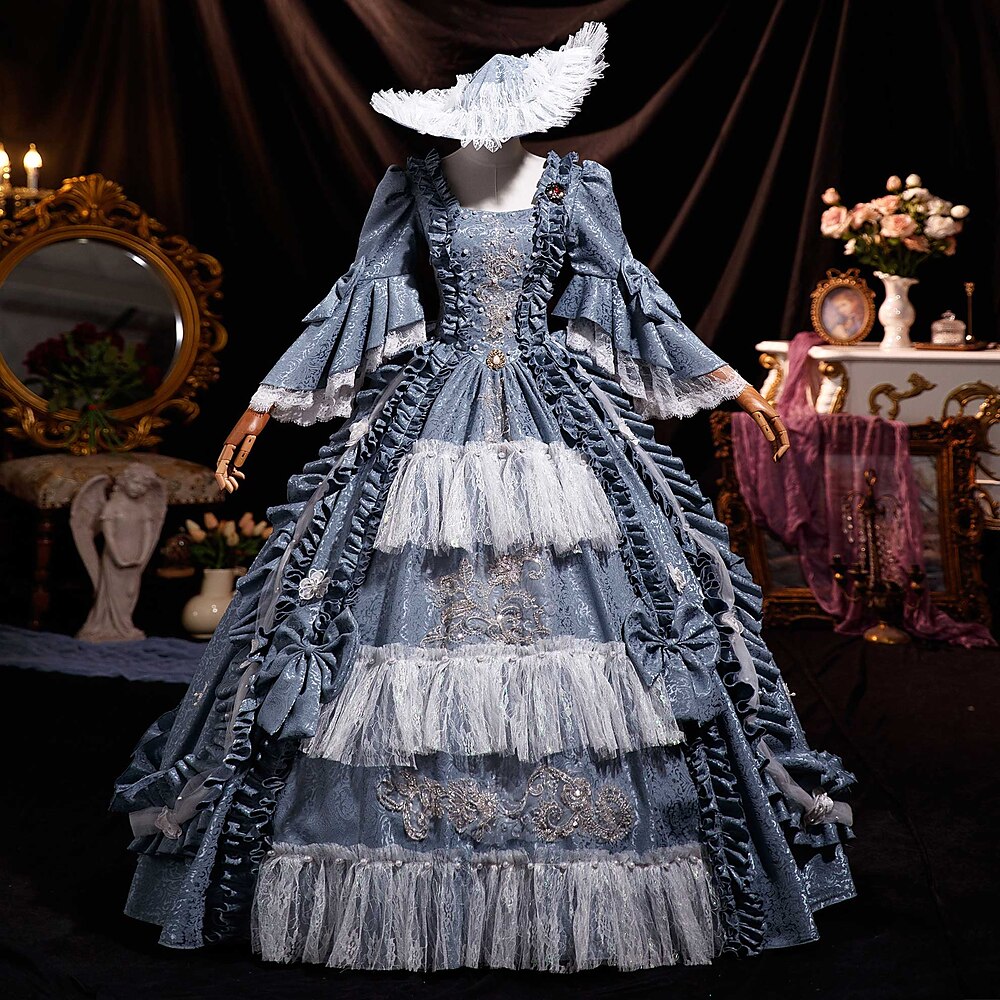 Rokoko-Ballkleid für Damen aus dem 18. Jahrhundert, Prinzessin Maria Antonietta, Rokoko, viktorianisches Renaissance-Urlaubskleid Lightinthebox