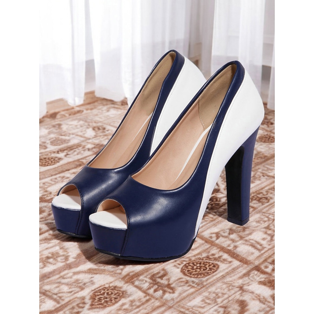 Damen Two-Tone Peep Toe Plateau Pumps - elegante High Heel Pumps für Hochzeiten, Partys und Abendveranstaltungen Lightinthebox