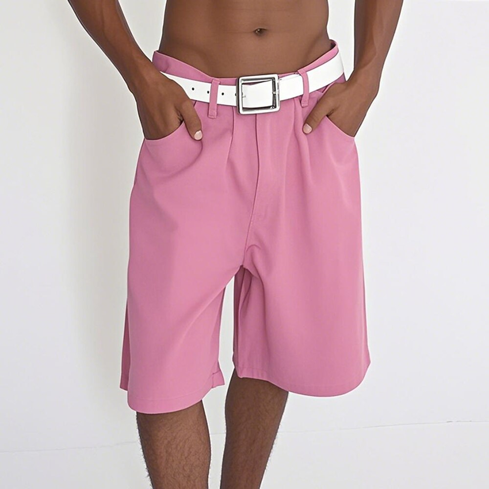 Herren Schicke Shorts Arbeitsshorts Gerafft Tasche Einfach Komfort Atmungsaktiv Knielang Outdoor Geschäft Mode Lässig Rosa Lightinthebox