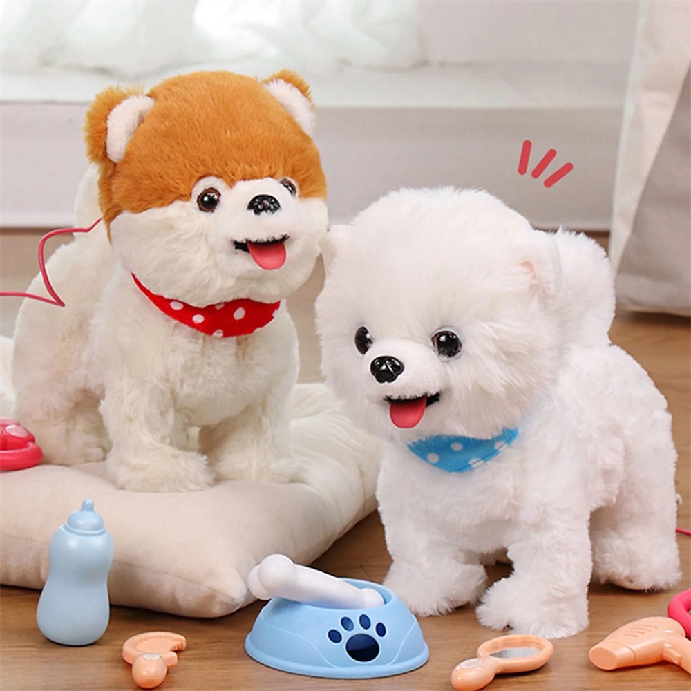 Welpenspielzeug für Kinder, Spielzeughunde, die laufen und bellen, laufendes Hundespielzeug für Kinder mit Leine, interaktiver Plüschwelpe mit Fernbedienung für Mädchen und Jungen im Alter von 3-7 Lightinthebox