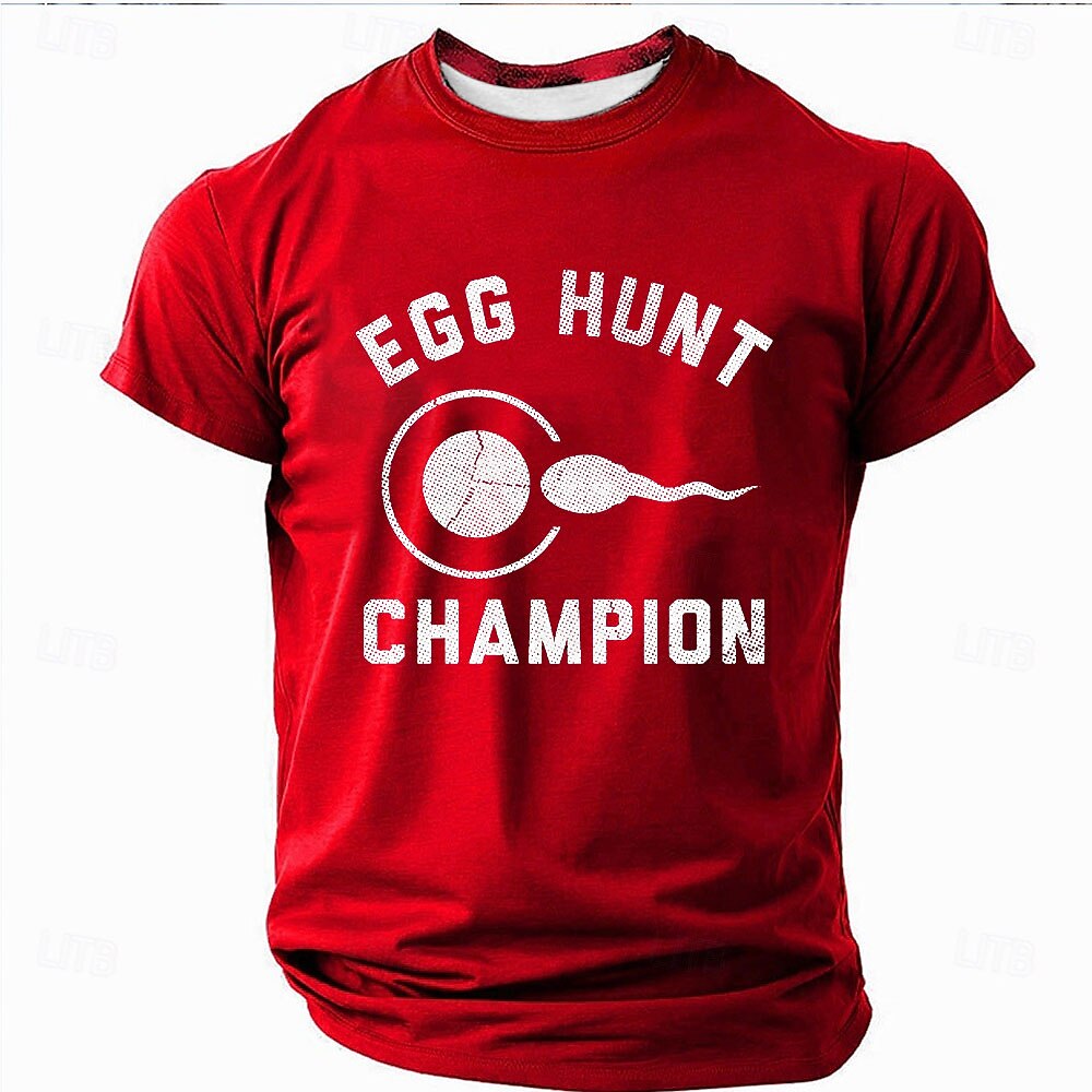 Ostern Herren Lustig T Shirt Kurzarm T-Shirt 3D-Druck Rundhalsausschnitt Hemd Designer Lässig Party Ferien Schwarz Rote Blau Sommer Frühling Bekleidung S M L XL XXL XXXL Lightinthebox