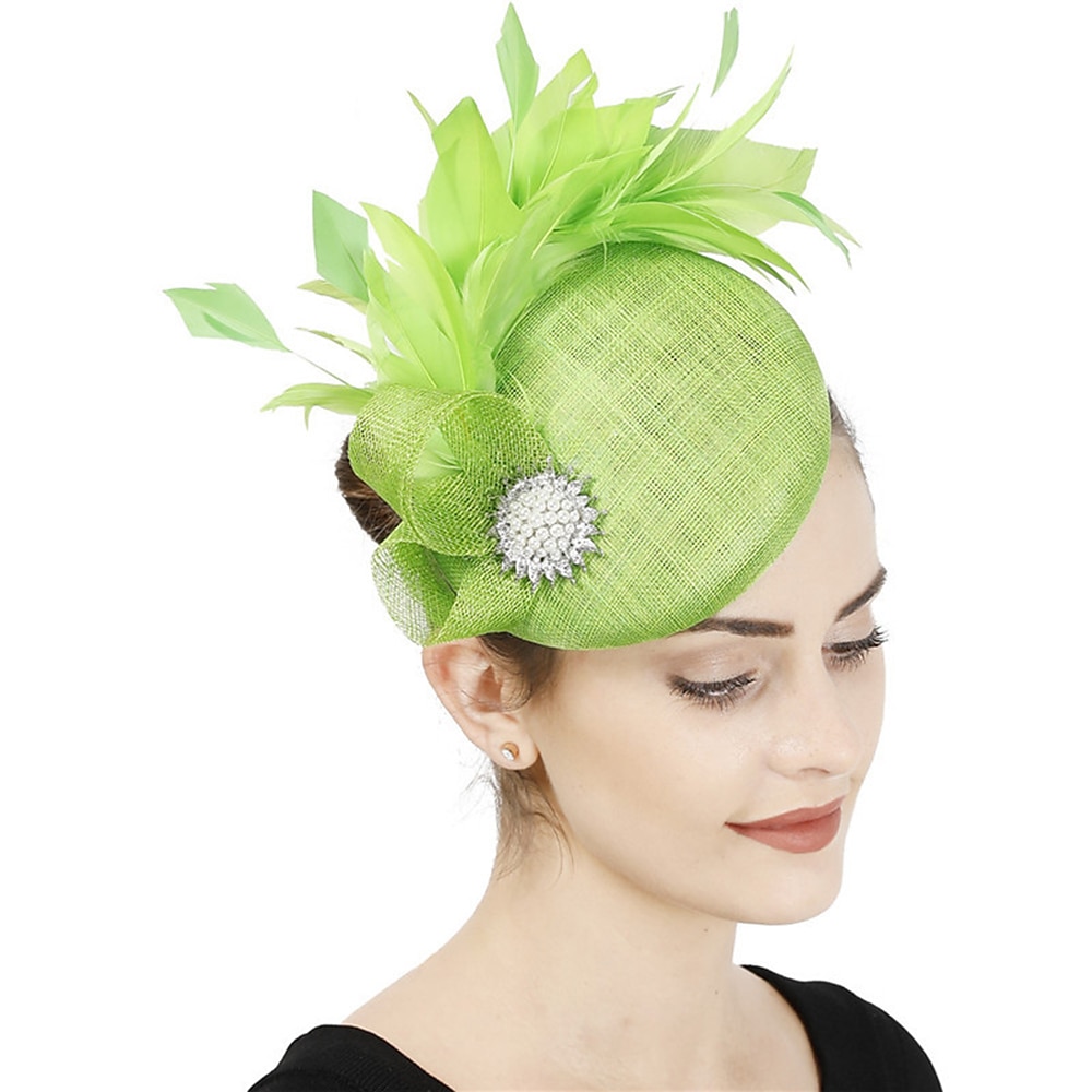 Kopfstück Leinenoptik Federn Hochzeit Abendgesellschaft Elegant Hochzeit Mit Feder Kopfschmuck Kopfbedeckung Lightinthebox